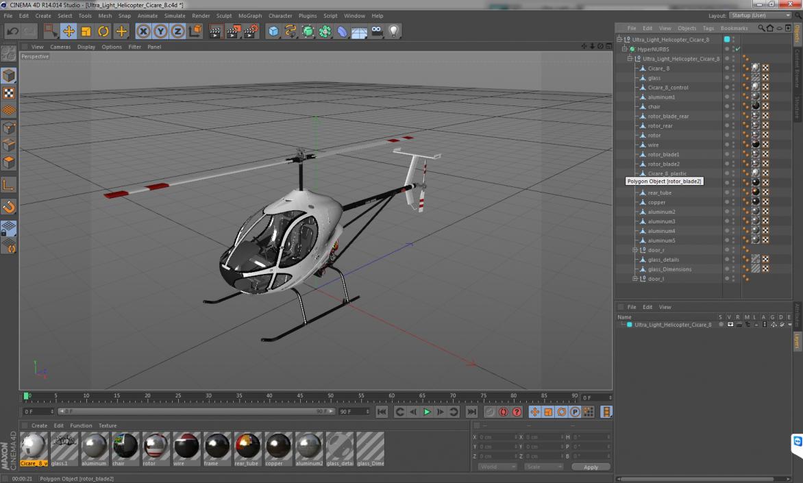 3D Ultra Light Helicopter Cicare 8