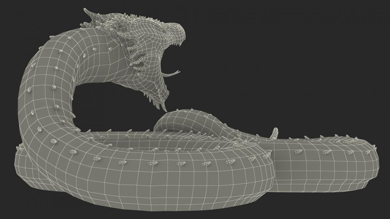 3D Aggressive Serpentine Dragon model