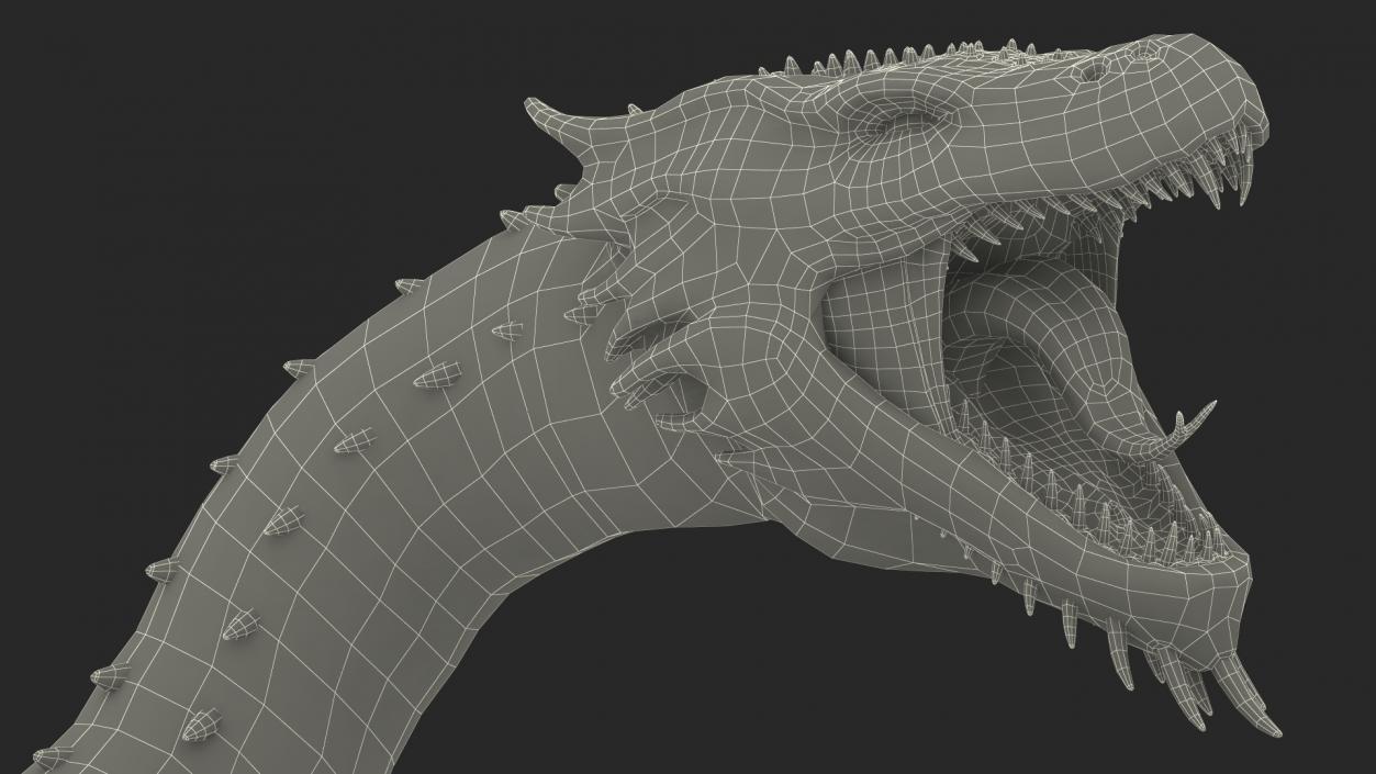 3D Aggressive Serpentine Dragon model