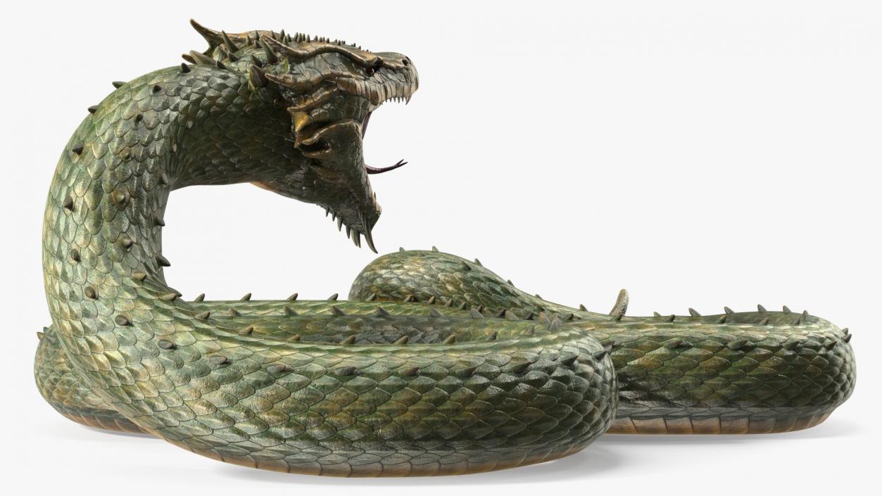 3D Aggressive Serpentine Dragon model