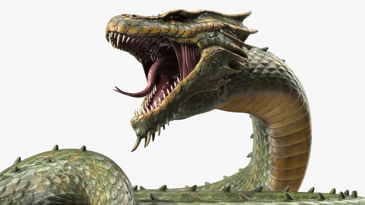 3D Aggressive Serpentine Dragon model