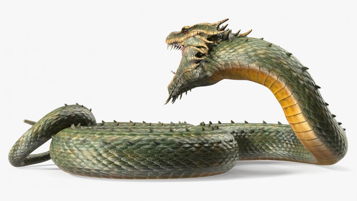 3D Aggressive Serpentine Dragon model