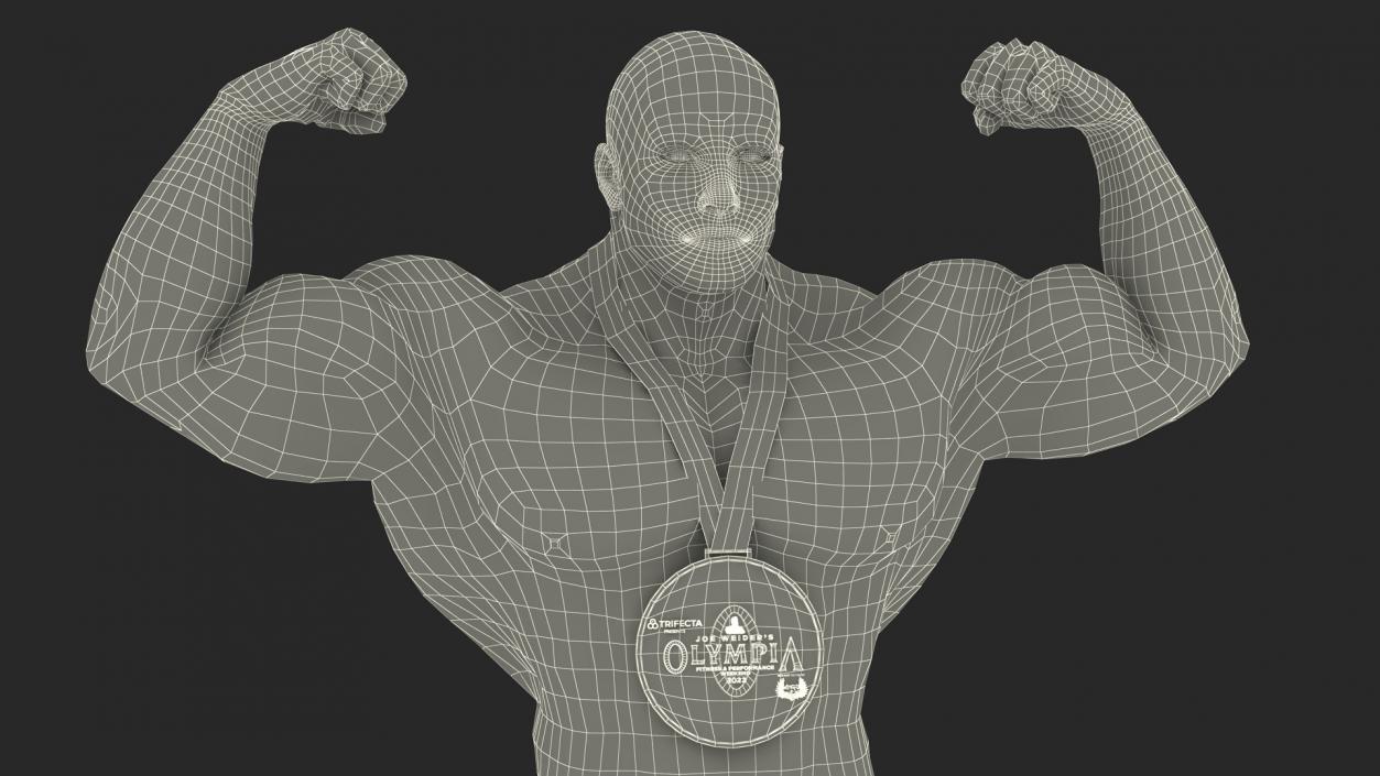 3D Champion Bodybuilder Man Winner Pose