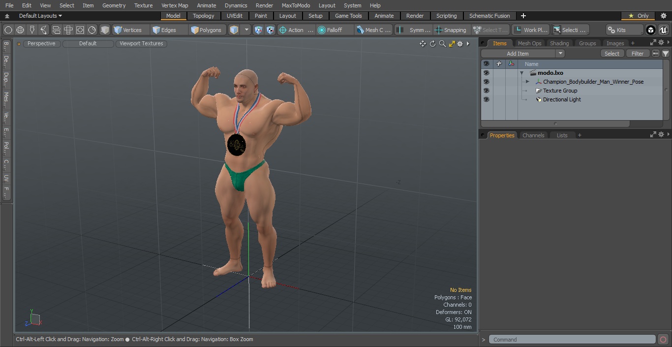 3D Champion Bodybuilder Man Winner Pose