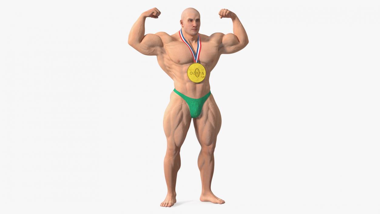 3D Champion Bodybuilder Man Winner Pose