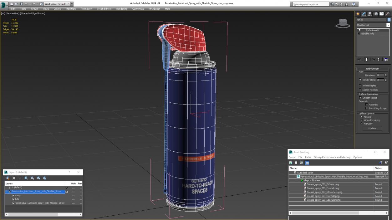 Penetrative Lubricant Spray with Flexible Straw 3D