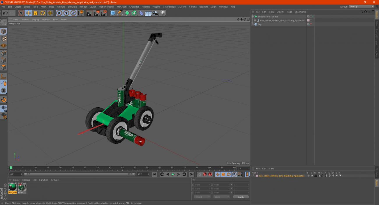 3D Fox Valley Athletic Line Marking Applicator model