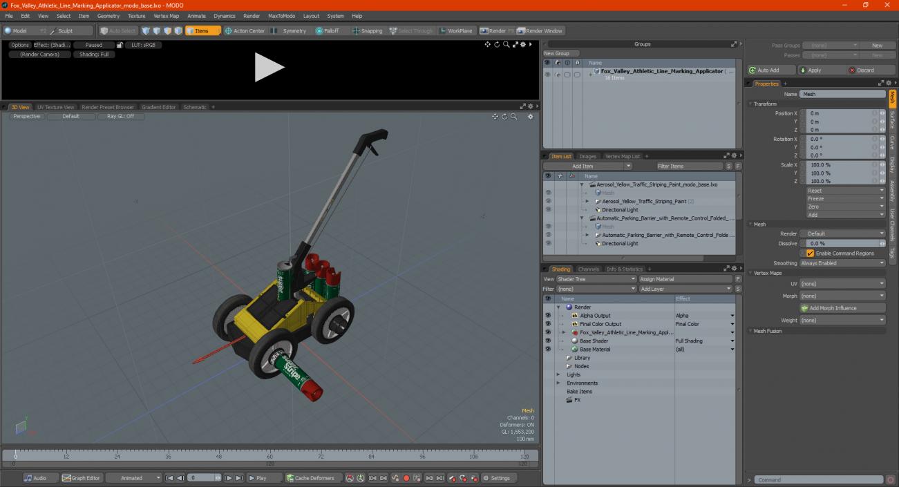 3D Fox Valley Athletic Line Marking Applicator model