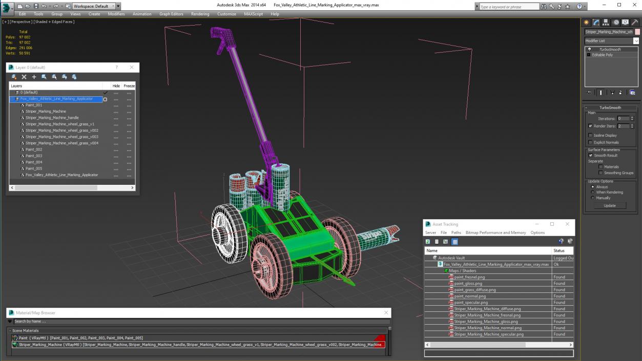 3D Fox Valley Athletic Line Marking Applicator model