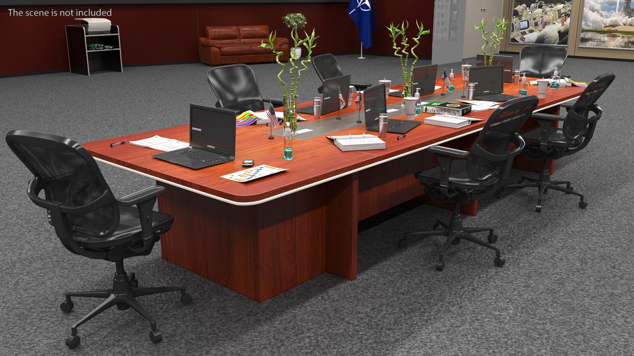 3D model Rectangular Meeting Table