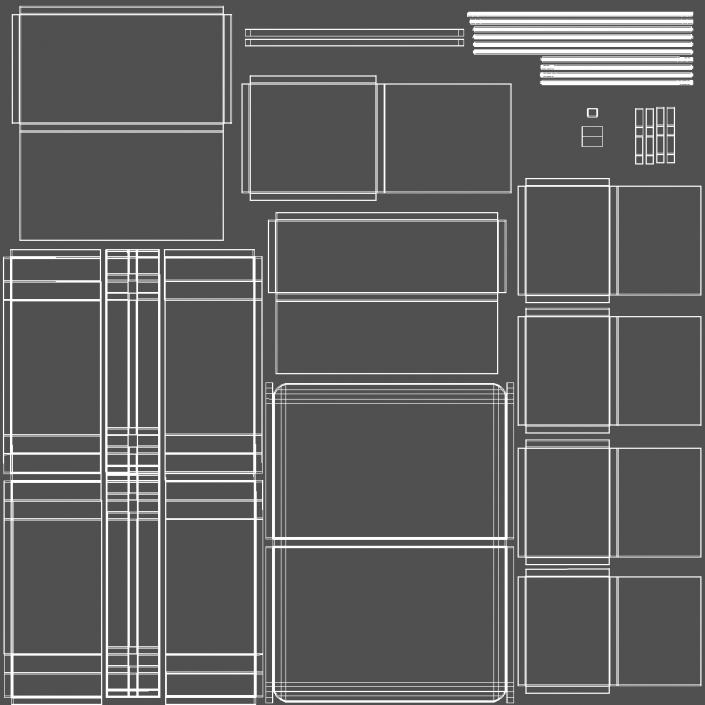 3D model Rectangular Meeting Table