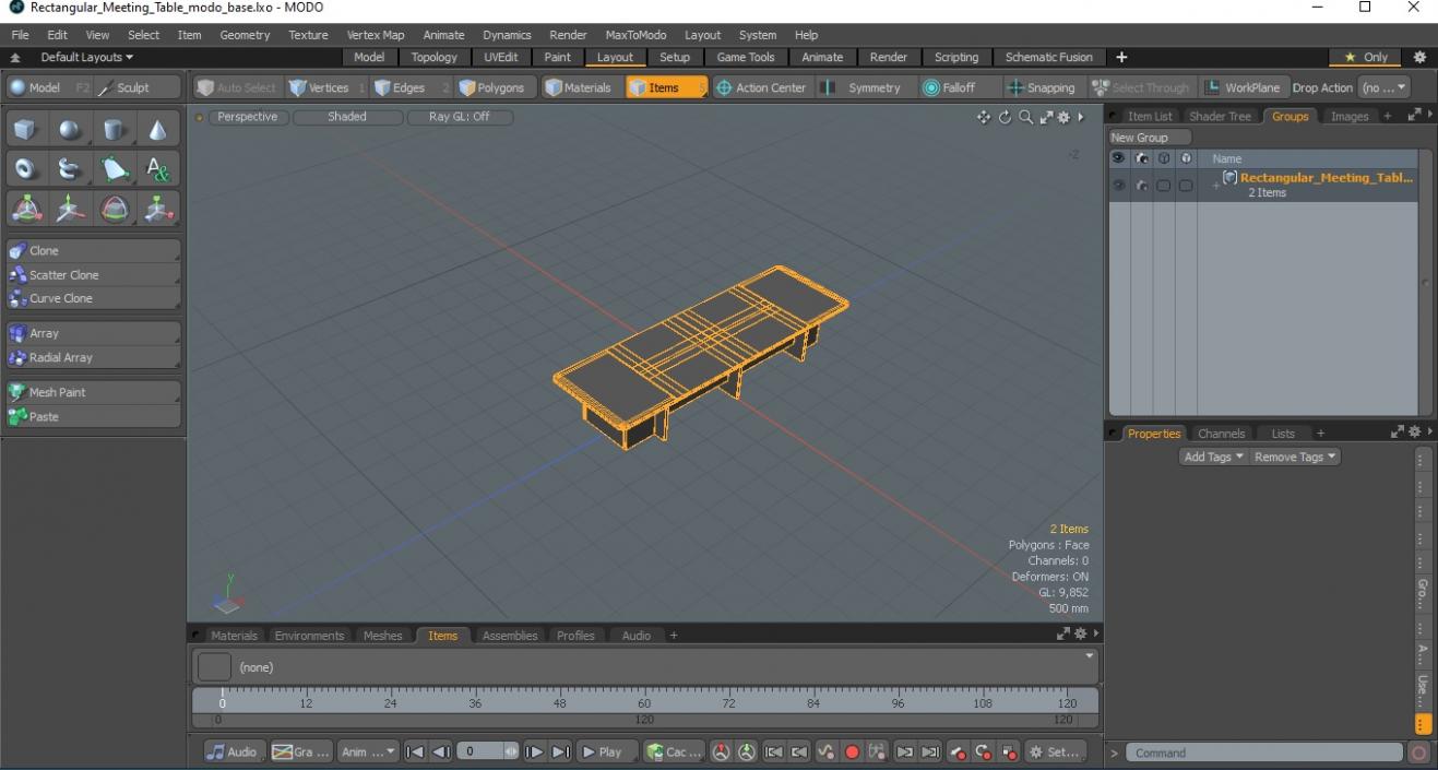 3D model Rectangular Meeting Table