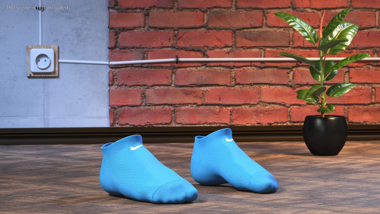 3D Socks Nike Blue on The Foot Standing