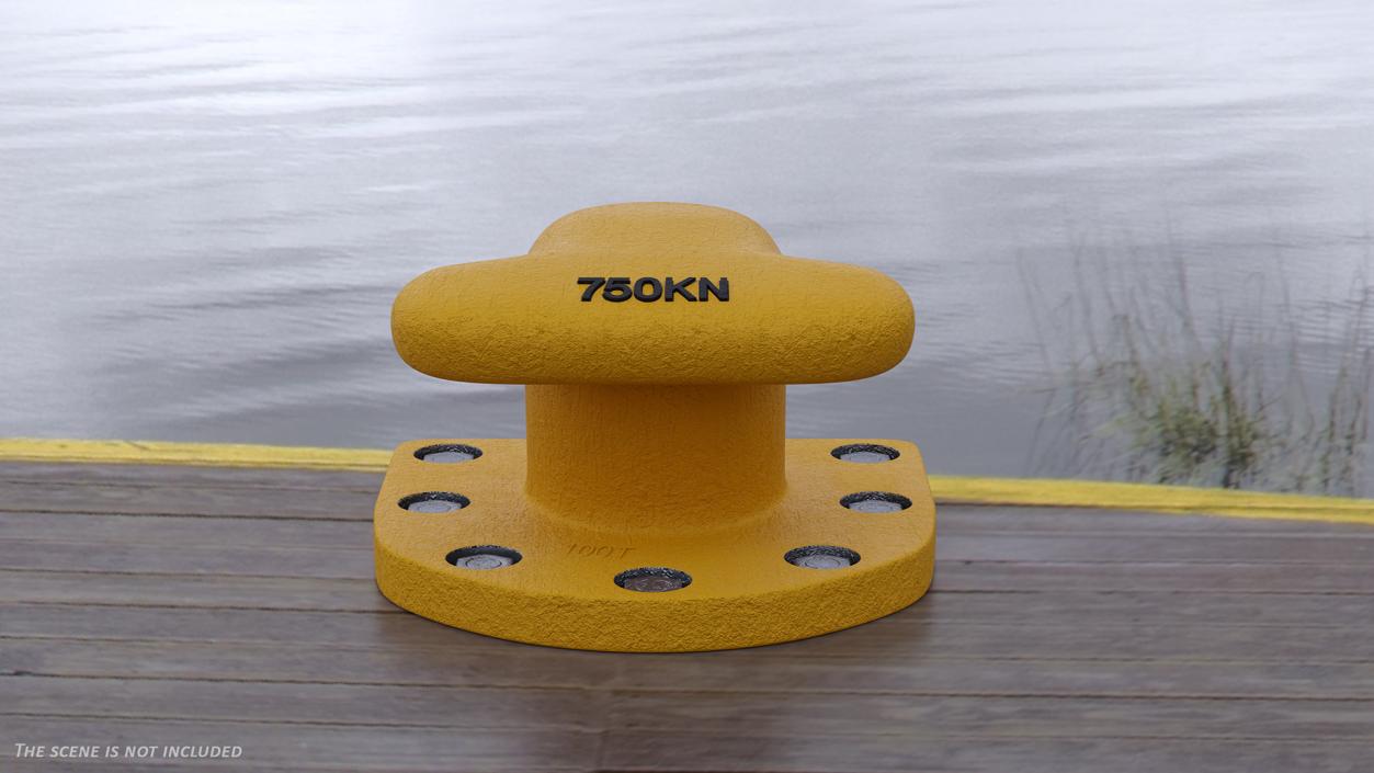 Mooring Bollard Yellow 3D