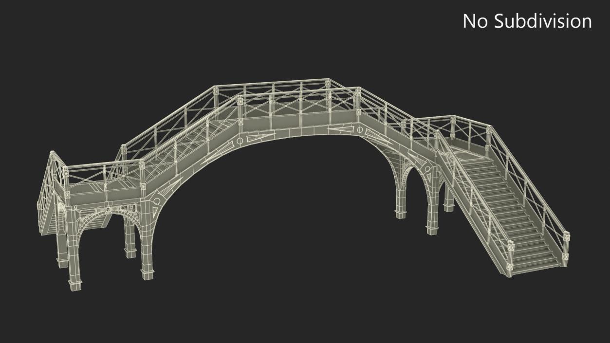 3D Retro Railway Pedestrian Bridge 2 model