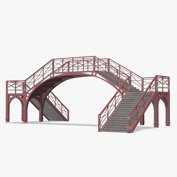 3D Retro Railway Pedestrian Bridge 2 model