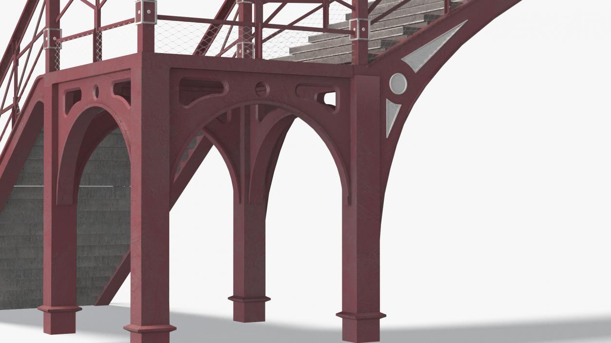 3D Retro Railway Pedestrian Bridge 2 model