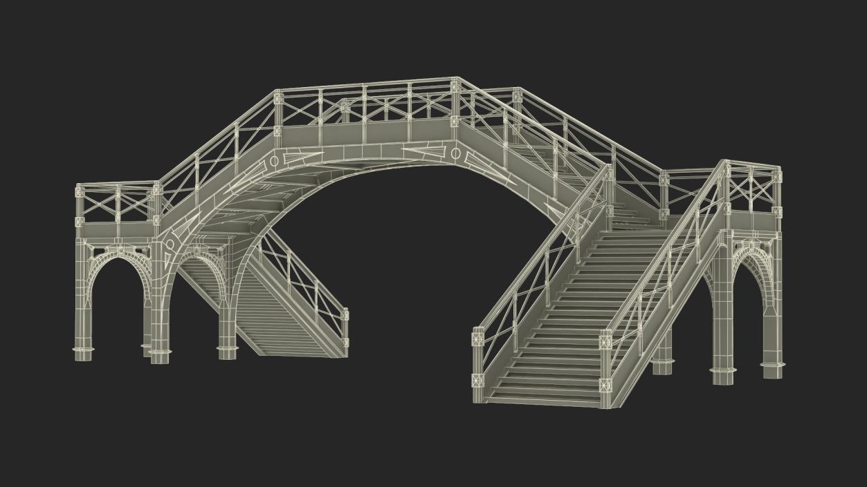 3D Retro Railway Pedestrian Bridge 2 model