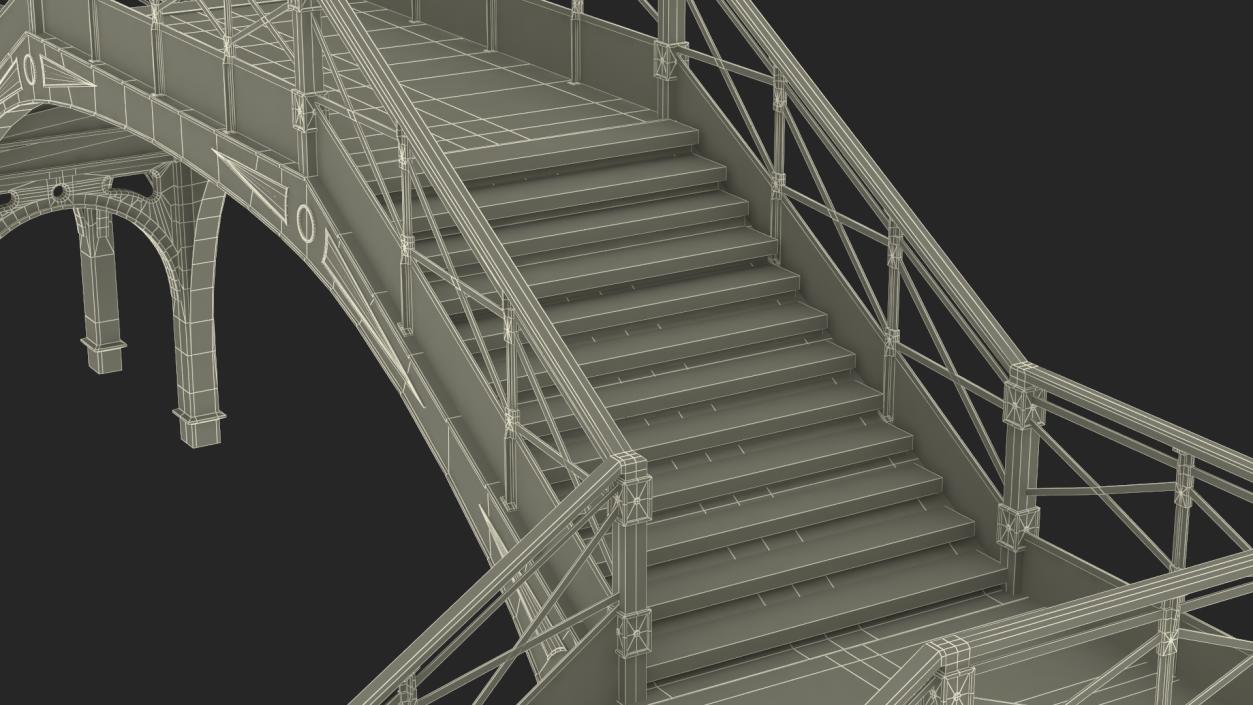 3D Retro Railway Pedestrian Bridge 2 model