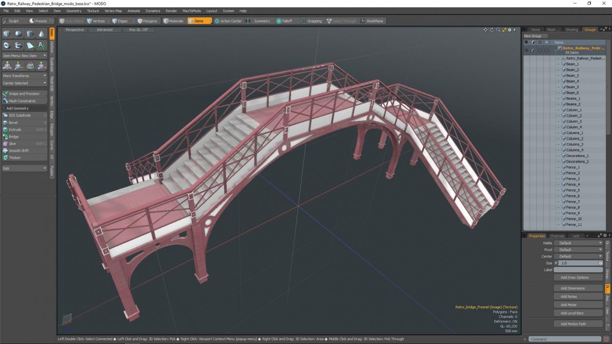 3D Retro Railway Pedestrian Bridge 2 model