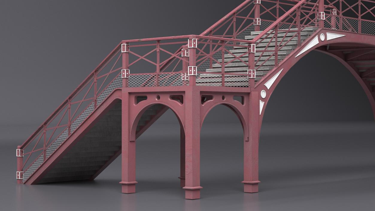 3D Retro Railway Pedestrian Bridge 2 model