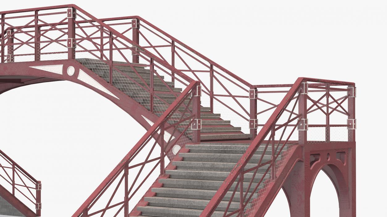 3D Retro Railway Pedestrian Bridge 2 model