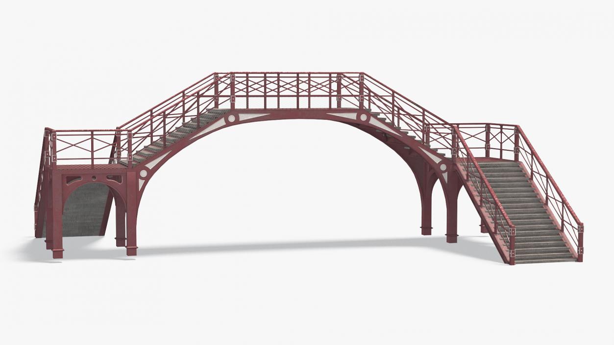 3D Retro Railway Pedestrian Bridge 2 model