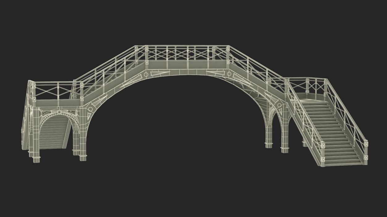 3D Retro Railway Pedestrian Bridge 2 model