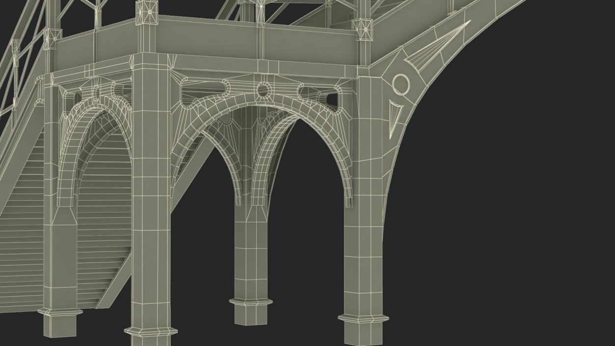 3D Retro Railway Pedestrian Bridge 2 model