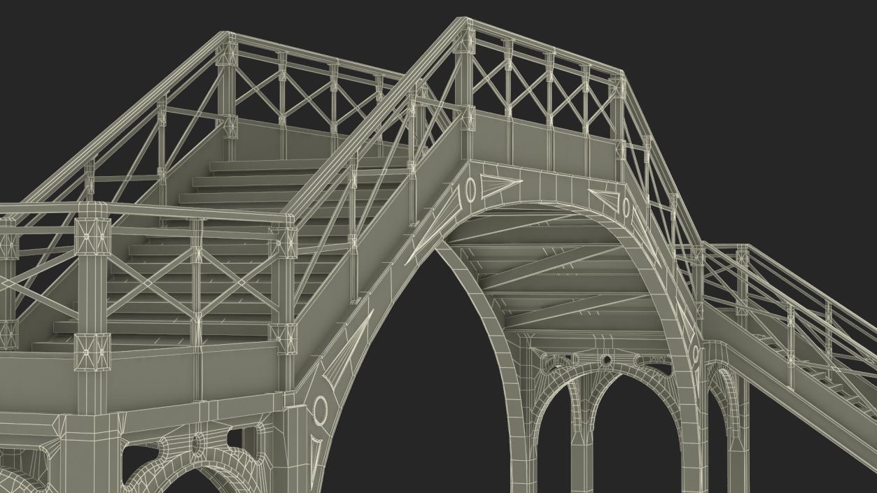 3D Retro Railway Pedestrian Bridge 2 model