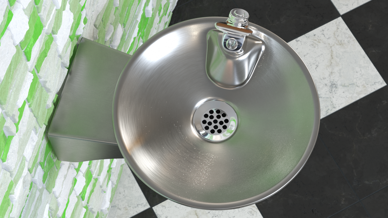 Vandal Resistant Drinking Fountain 3D model