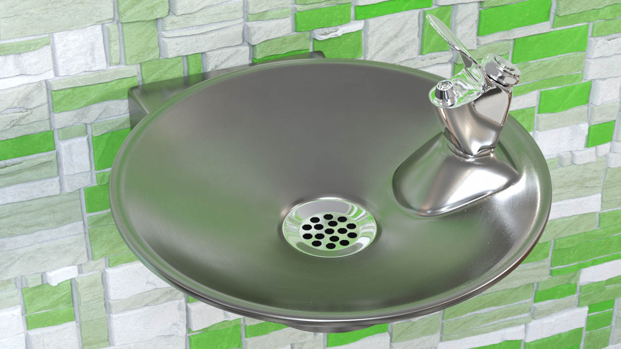 Vandal Resistant Drinking Fountain 3D model