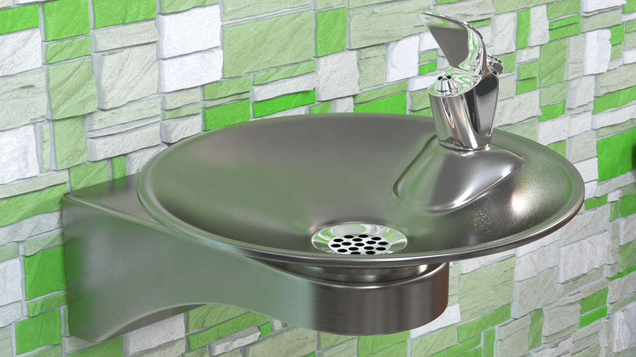 Vandal Resistant Drinking Fountain 3D model