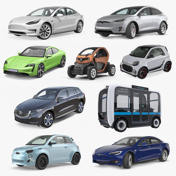 3D Electric Cars Collection 3