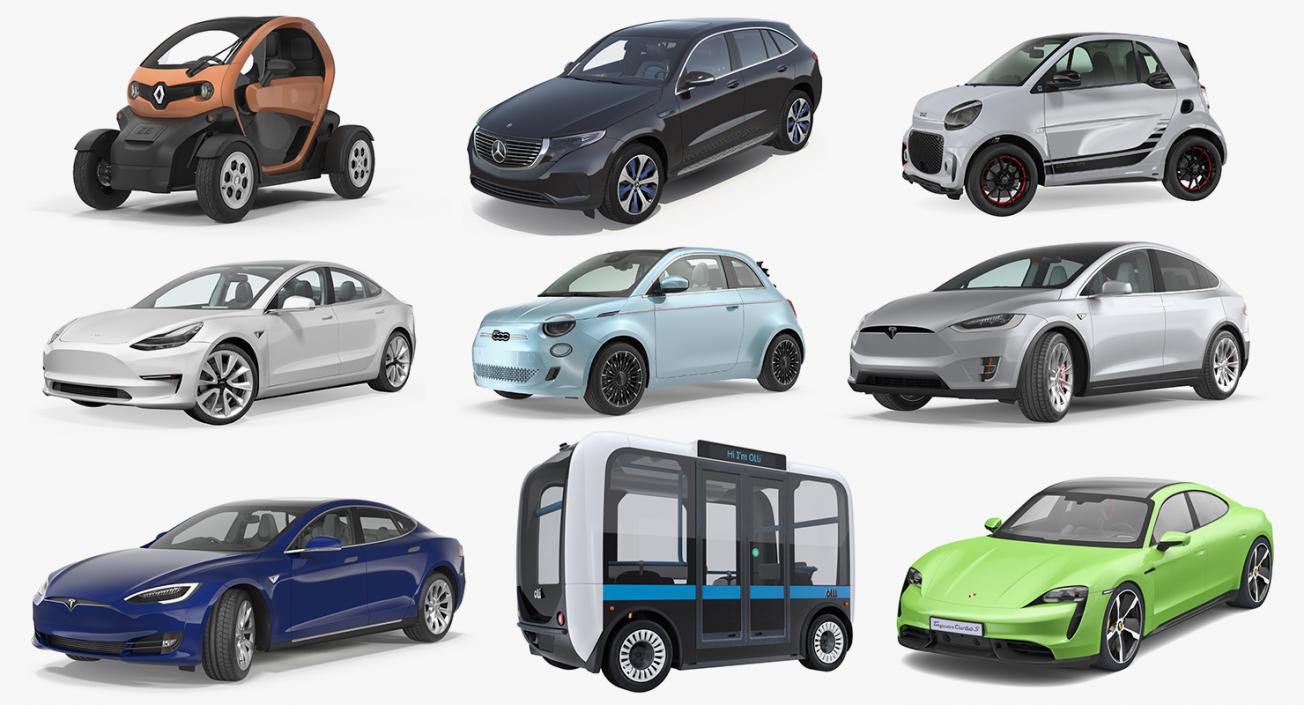 3D Electric Cars Collection 3