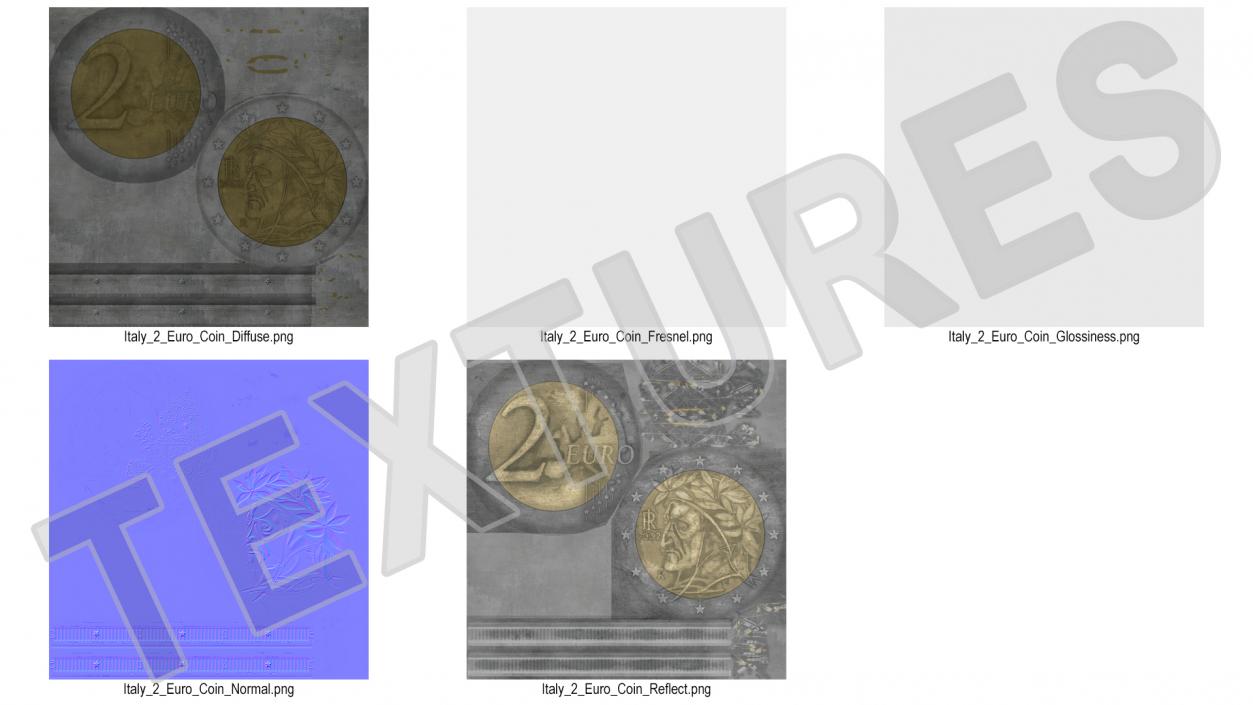 3D Italy BiMetallic 2 Euro Coin model