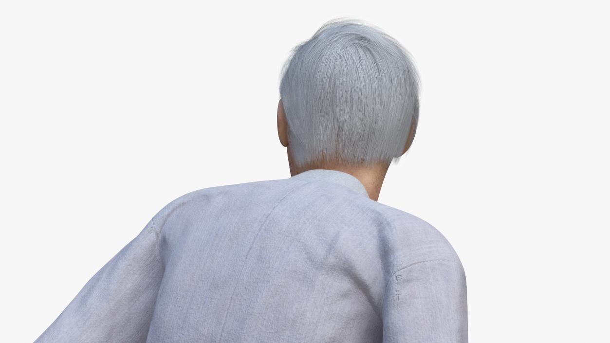 Older Woman with Walking Cane 3D model