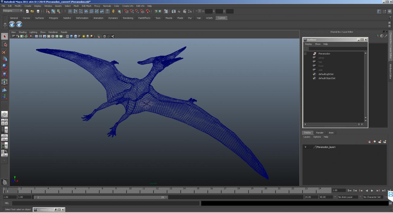 3D Pterosaur Pteranodon White