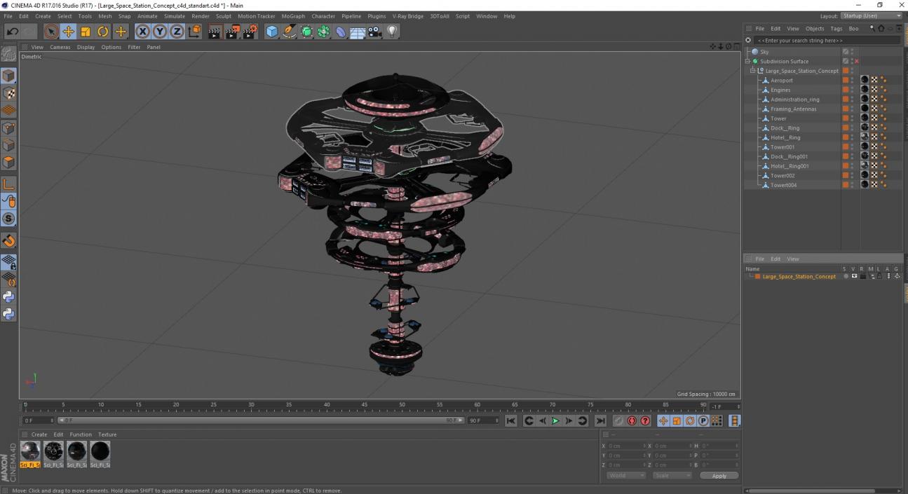 Large Space Station Concept 3D