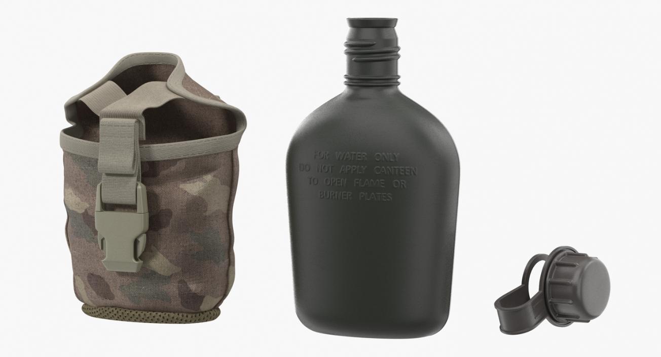 3D Military Bottle Water Canteen Travel Army