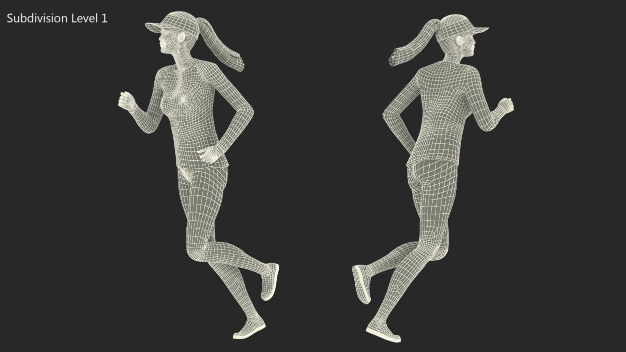 3D model Sportswear Asian Woman Jogging