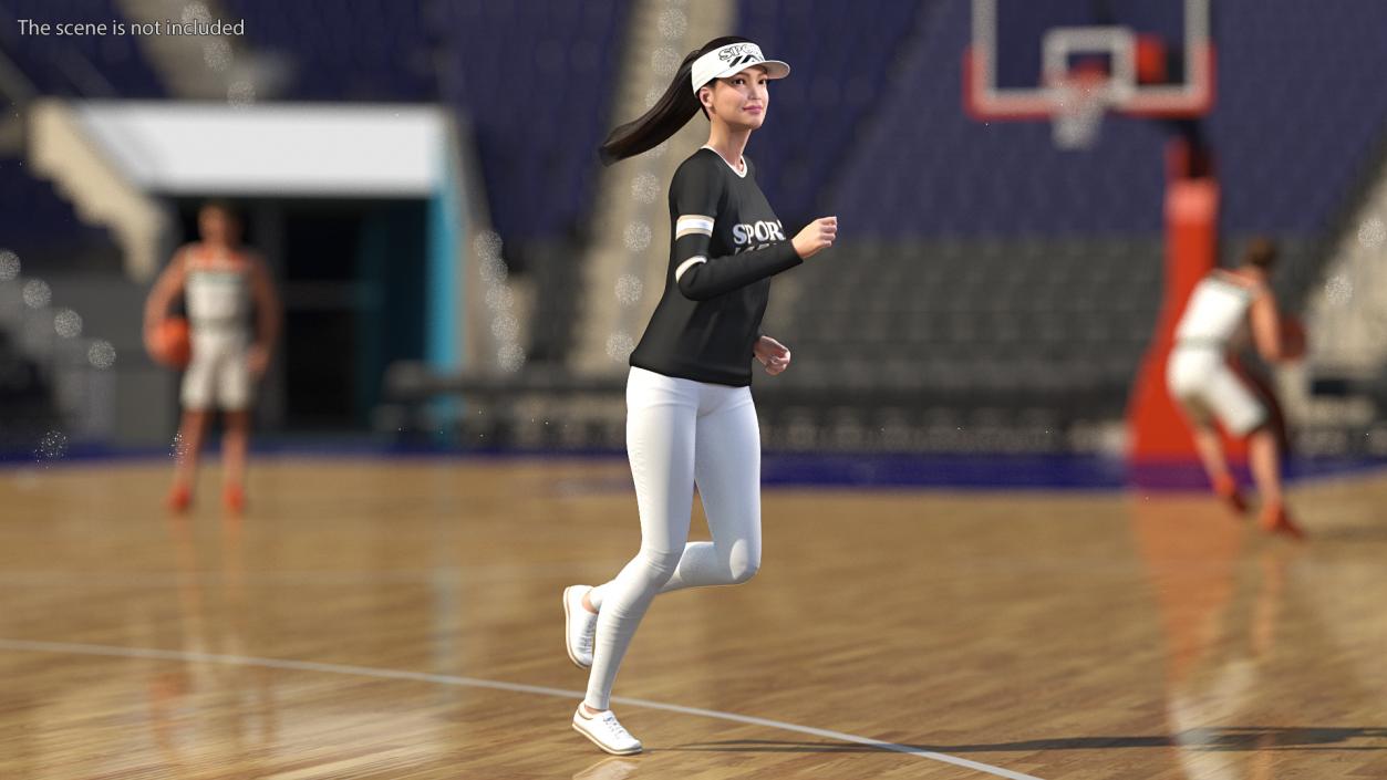 3D model Sportswear Asian Woman Jogging