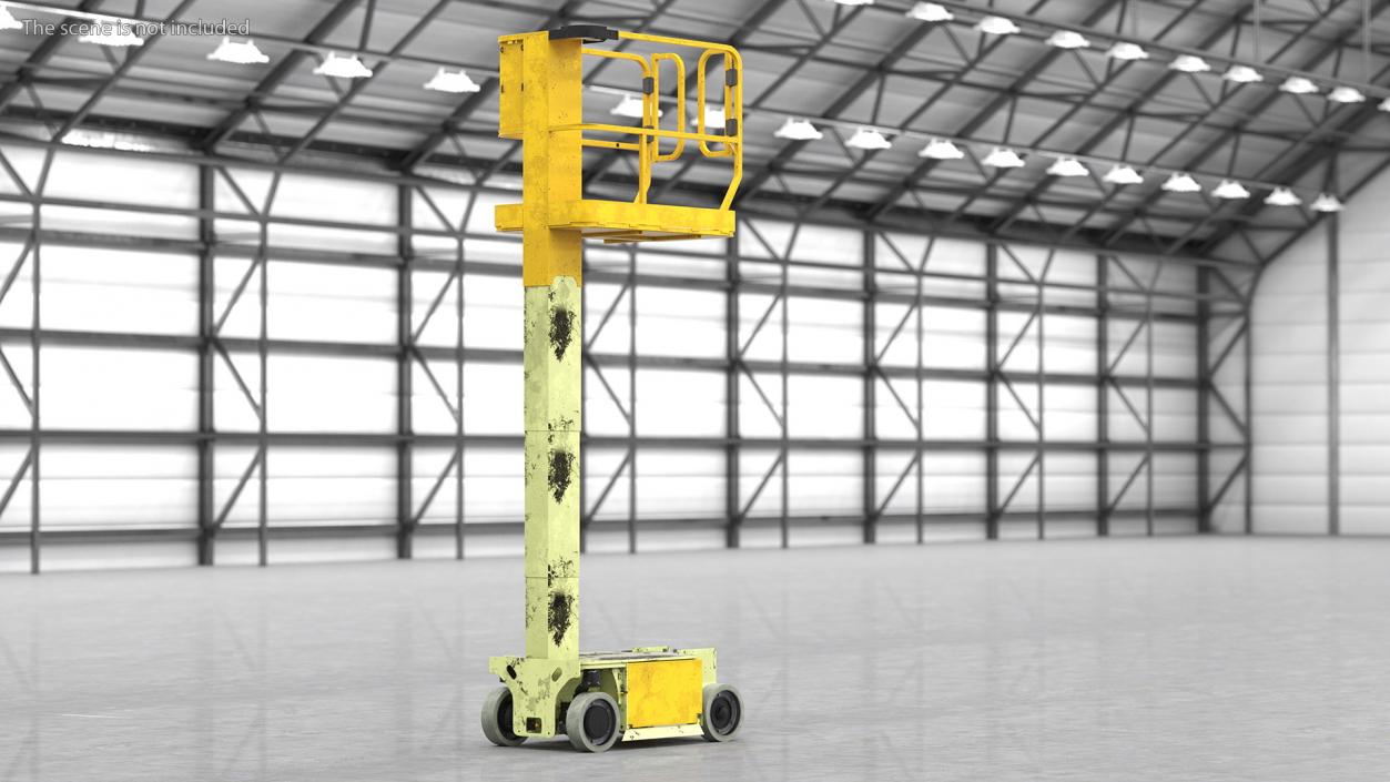 3D Vertical Mast Lift Working Position Dirty