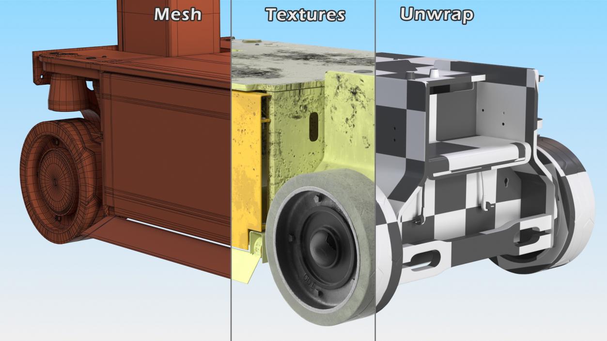 3D Vertical Mast Lift Working Position Dirty