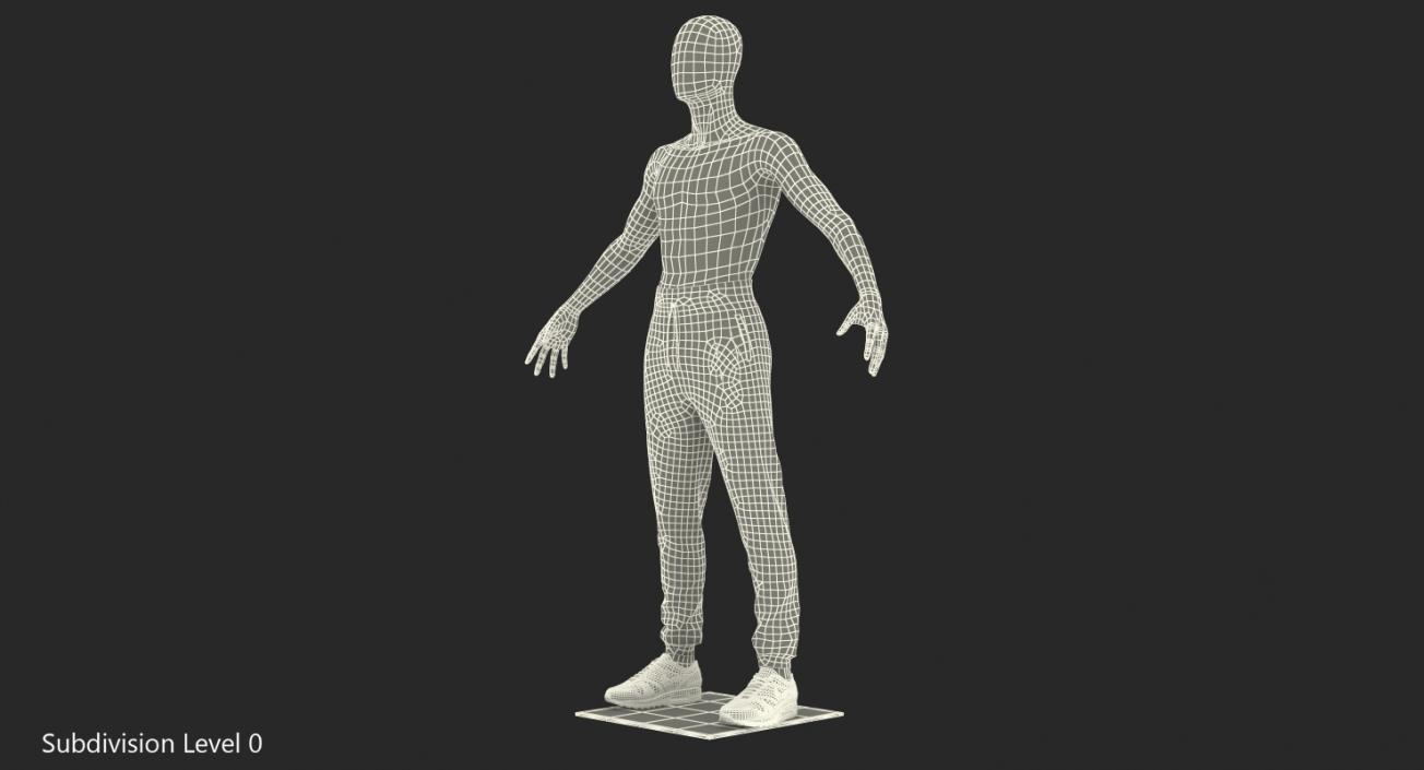 3D Grey Nike Joggers and Sneakers on Mannequin model