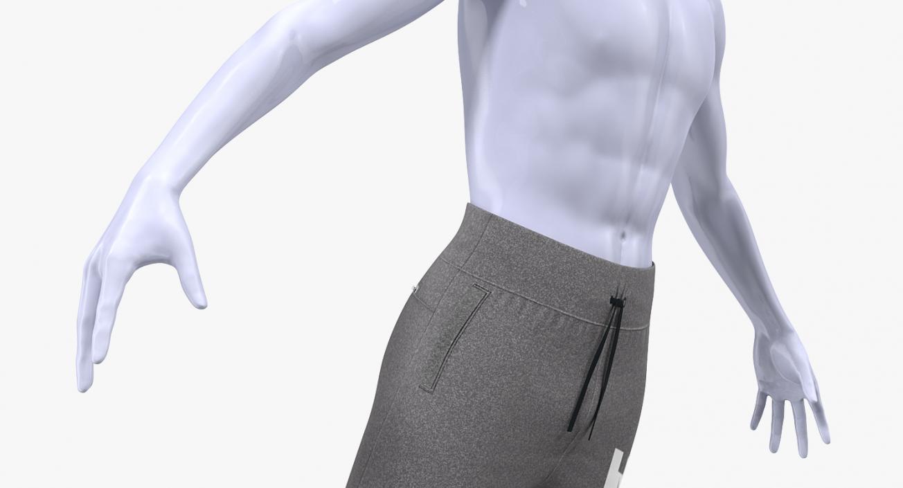 3D Grey Nike Joggers and Sneakers on Mannequin model