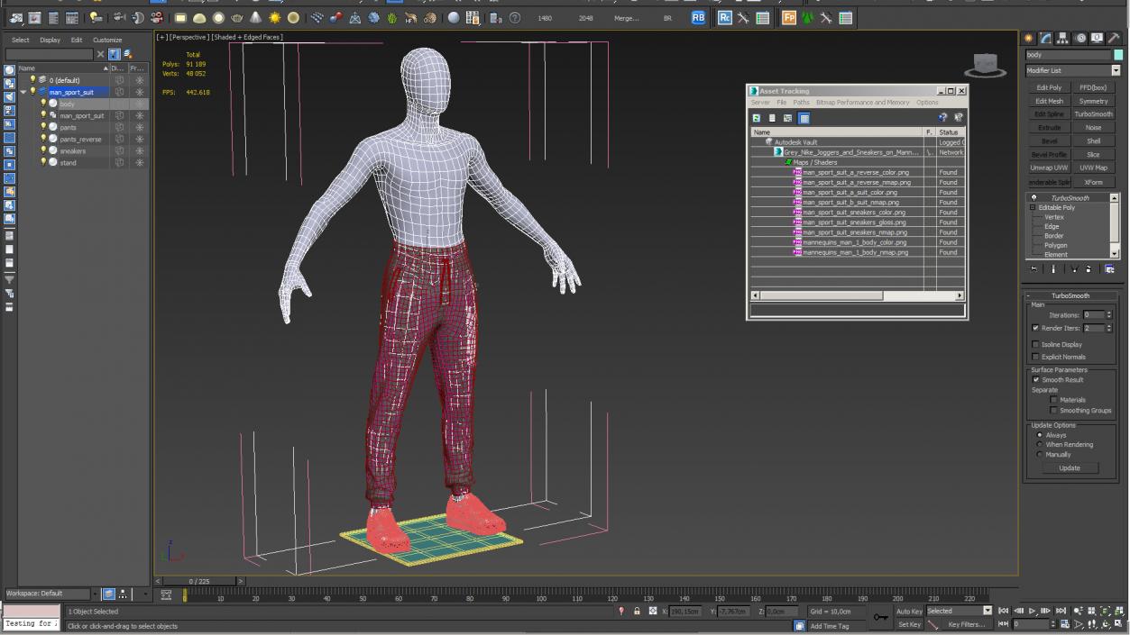 3D Grey Nike Joggers and Sneakers on Mannequin model