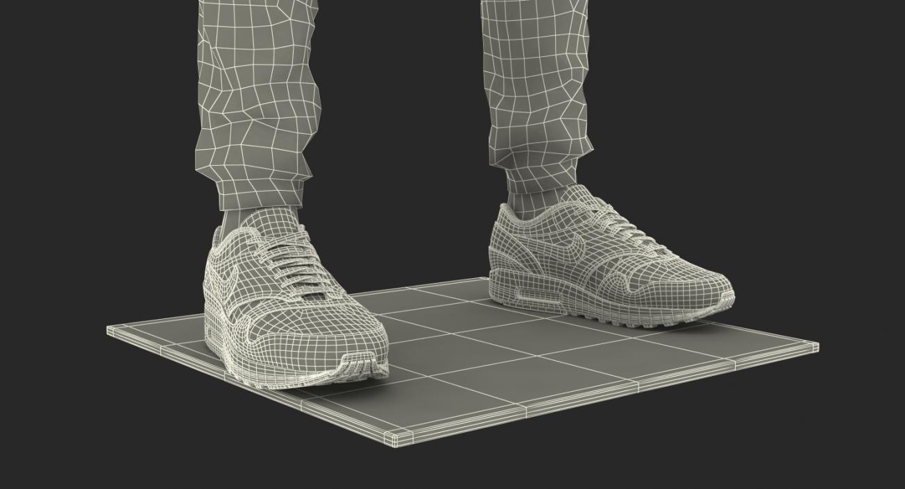 3D Grey Nike Joggers and Sneakers on Mannequin model