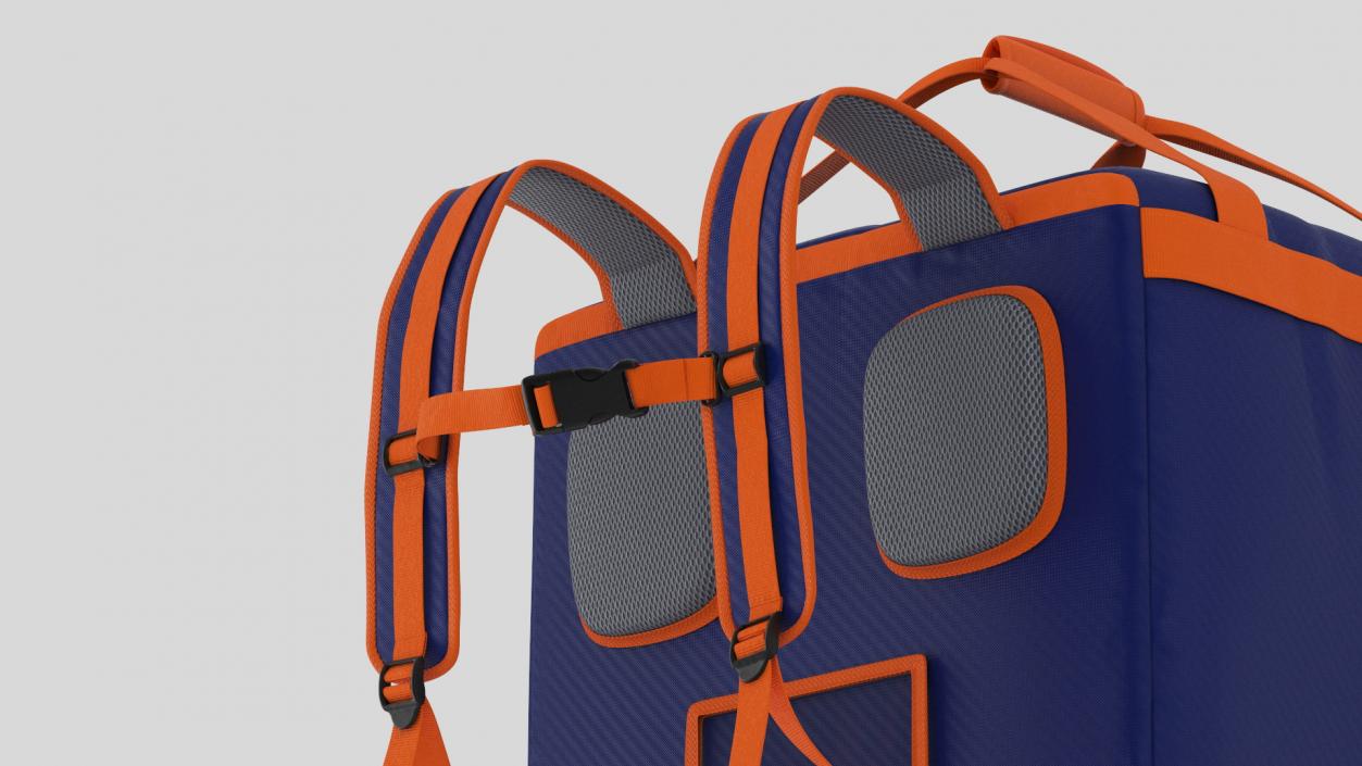 Food Delivery Bag Open Orange Blue 3D model