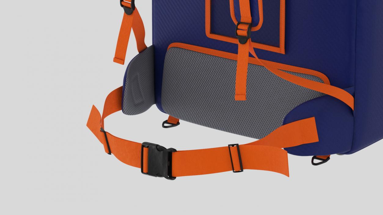 Food Delivery Bag Open Orange Blue 3D model